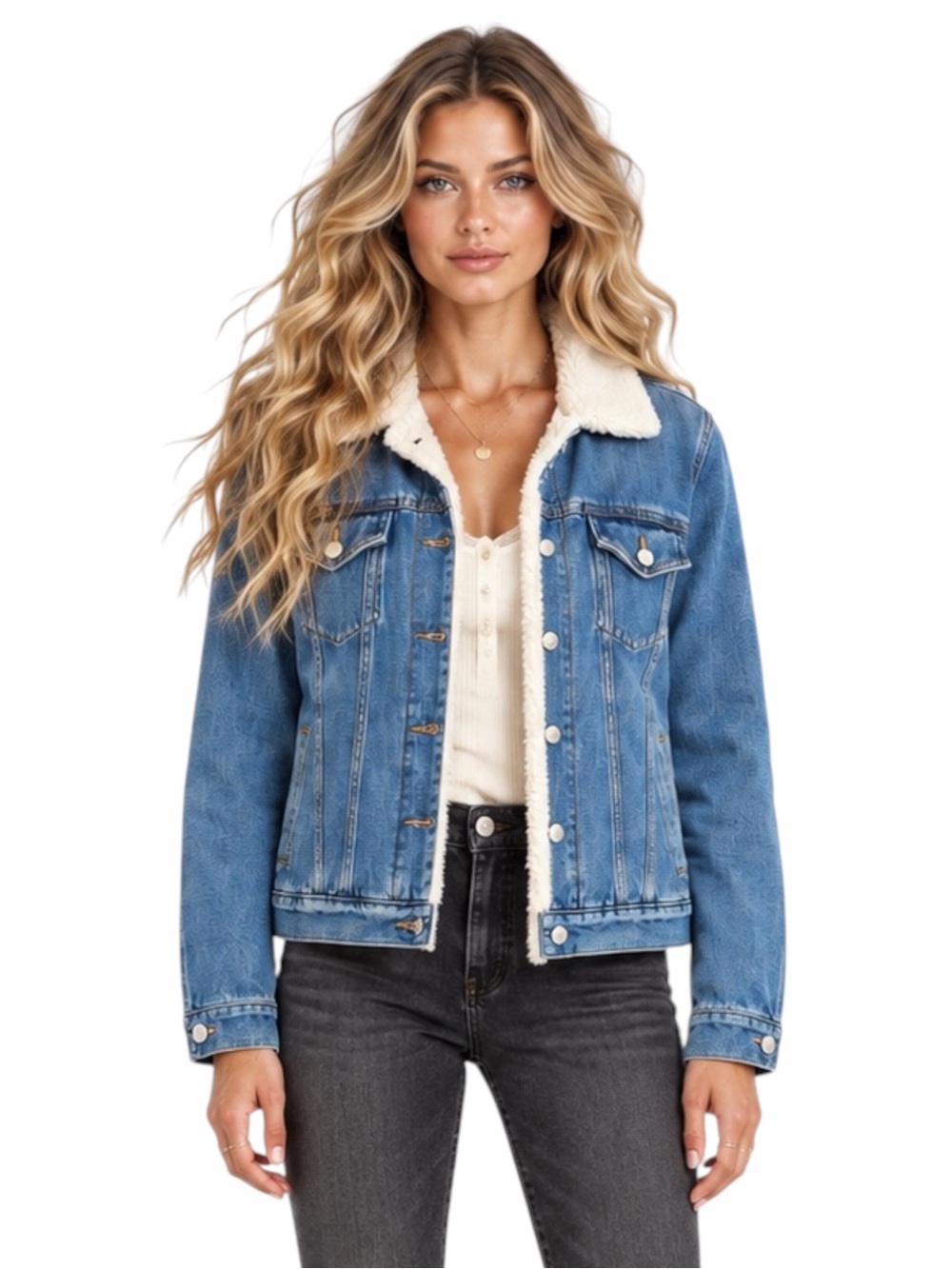 NWT – Gap – Icon Denim Jacket – Sherpa Collar – Medium Wash – Sz. M
